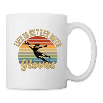 Fußball Torhüterin Retro Vintage - Tasse - Weiß - Rechts