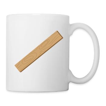 Grain rustique du bois sur planche de bois - Mug blanc - blanc - Droite