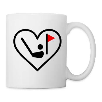 Golf Heart Club Ball Sports Gift - Mug - white - Right