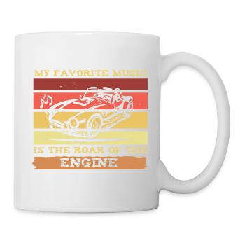 Motorsound und Musik für Autofans - Tasse - Weiß - Rechts