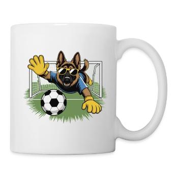 Torwart Hund mit Sonnenbrille - Tasse - Weiß - Rechts