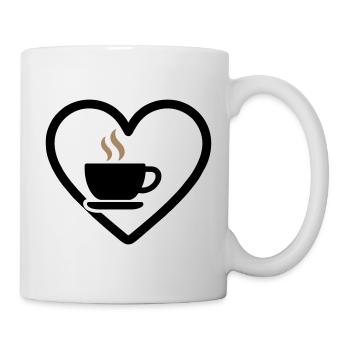 Coffee Heart Cup Hot Drink Morning - Mug - white - Right