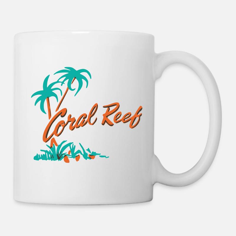 Logo du palmier du récif corallien - Mug blanc - blanc