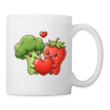 Love Veggie Kawaii Broccoli Strawberry - Mug - white - Right