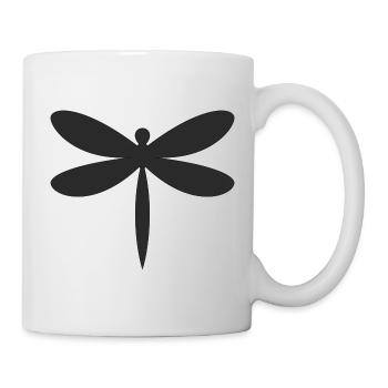Silhouette de la Libellule - Mug blanc - blanc - Droite