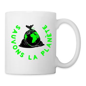 Rette den Planeten - Tasse - Weiß - Rechts