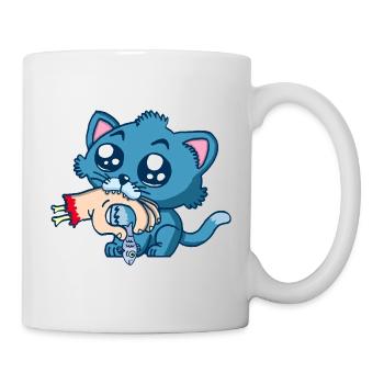 Chaton gourmand - Mug blanc - blanc - Droite