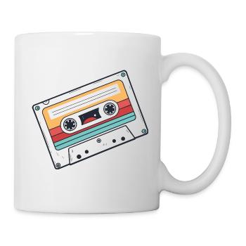 Pastel and colorful 80s retro music cassette - Mug - white - Right