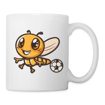Biene Kick Maskottchen Fußball - Tasse - Weiß - Rechts