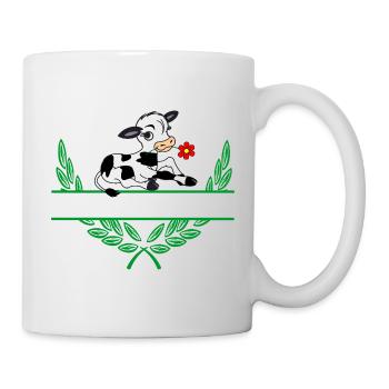 Kalb-Lorbeerkranz mit Namensraum - Tasse - Weiß - Rechts