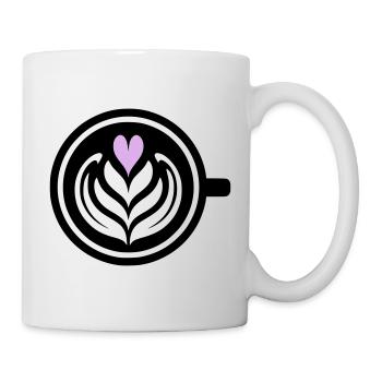 Coffee Love: Latte Art Heart Vector - Mug - white - Right