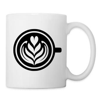 Coffee Love: Latte Art Heart Vector - Mug - white - Right