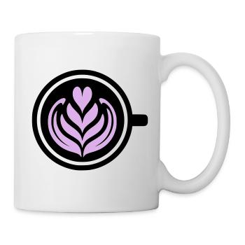 Coffee Love: Latte Art Heart Vector - Mug - white - Right