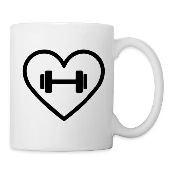 Heart Fitness – Dumbbell Workout Design - Mug - white - Right