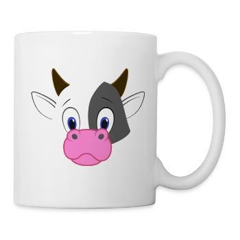 Visage de vache Adorable art d’animaux de ferme pour chemise blanche - Mug blanc - blanc - Droite