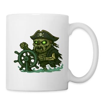 Zombie Pirate Steering Haunted Ghost Wheel - Mug - white - Right