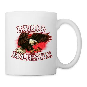 Chauve & majestueux Grand-père drôle Humour Confiance - Mug blanc - blanc - Droite