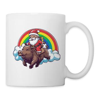Pig Santa Claus Christmas Wild Boar - Mug - white - Right
