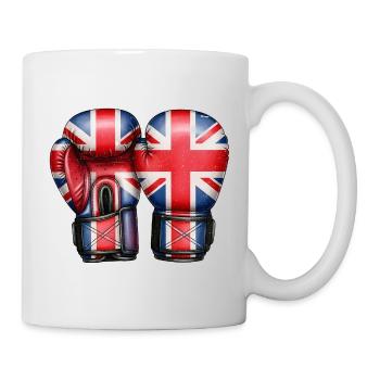 England Englische Boxhandschuhe Britische Flagge - Tasse - Weiß - Rechts