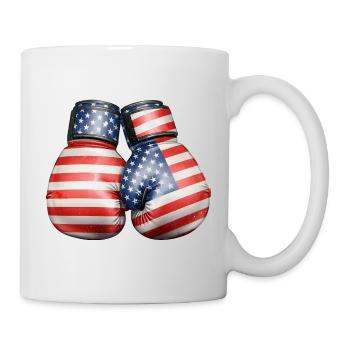 USA Flags Boxing Gloves - Mug - white - Right