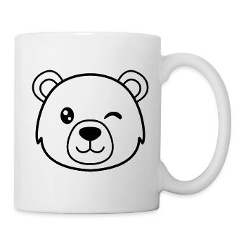 Clin d’œil. L’ours donne le feu vert - Mug blanc - blanc - Droite