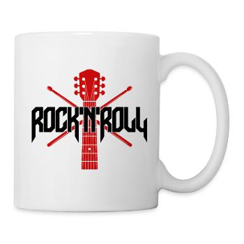 Rocknroll Guitar and Drumsticks Emblem - Mug - white - Right