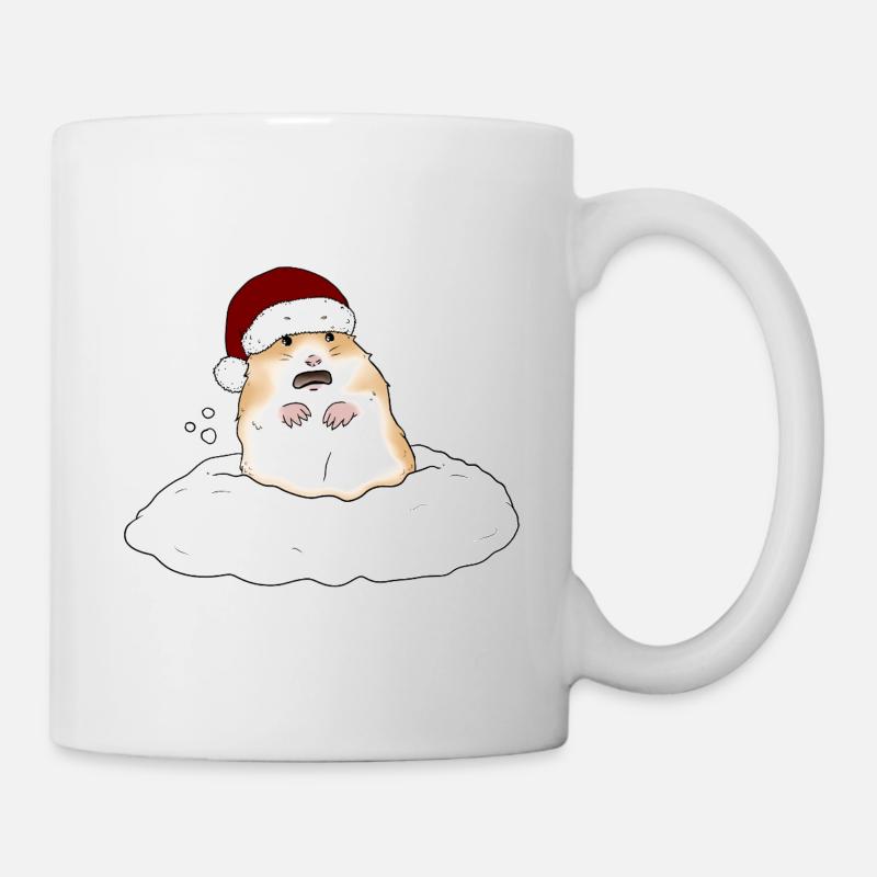 Hamster de Noël dans la neige - Mug blanc - blanc