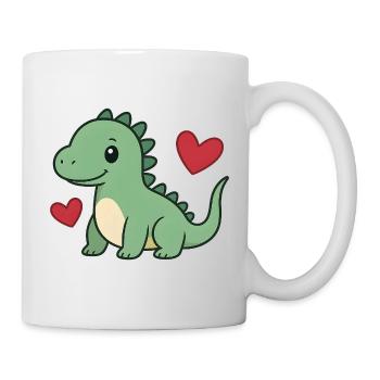Adoration de cœurs de dinosaure mignons design de bébé mignon - Mug blanc - blanc - Droite