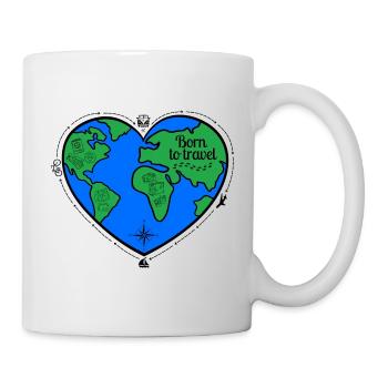 geboren zum Reisen - Tasse - Weiß - Rechts