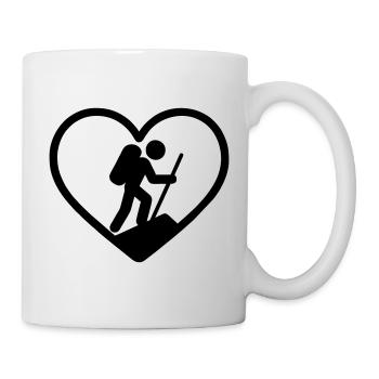 Heart hiking – nature lover - Mug - white - Right