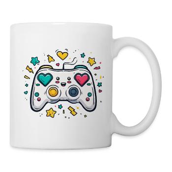 Herzcontroller Neon Spieldesign - Tasse - Weiß - Rechts