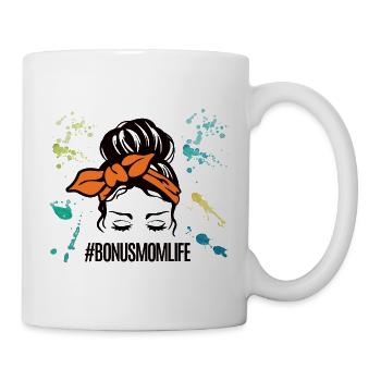 Bonusmomlife Beste Bonus Mama Stiefmama  - Tasse - Weiß - Rechts