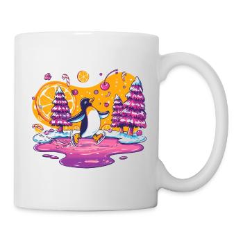 Winter Penguin Skater Color Explosion - Mug - white - Right