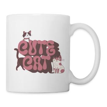 Cute Cat - Tasse - Weiß - Rechts