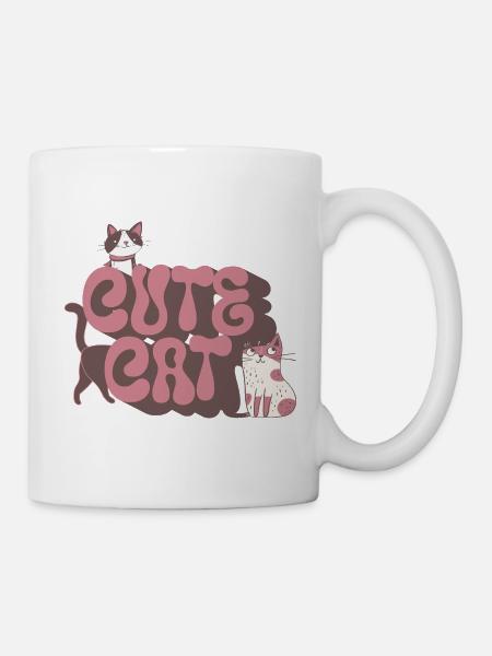 Cute Cat - Tasse - Weiß