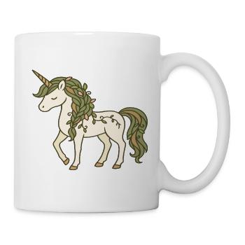 Nature Unicorn with Leaf Braids and Vines - Mug - white - Right