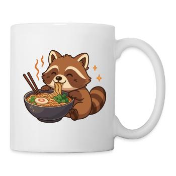 Raccoon with noodles Ramen kawaii raccoon - Mug - white - Right