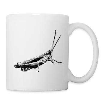 Grashüpfer / Grasshopper / Grafik schwarz - Tasse - Weiß - Rechts