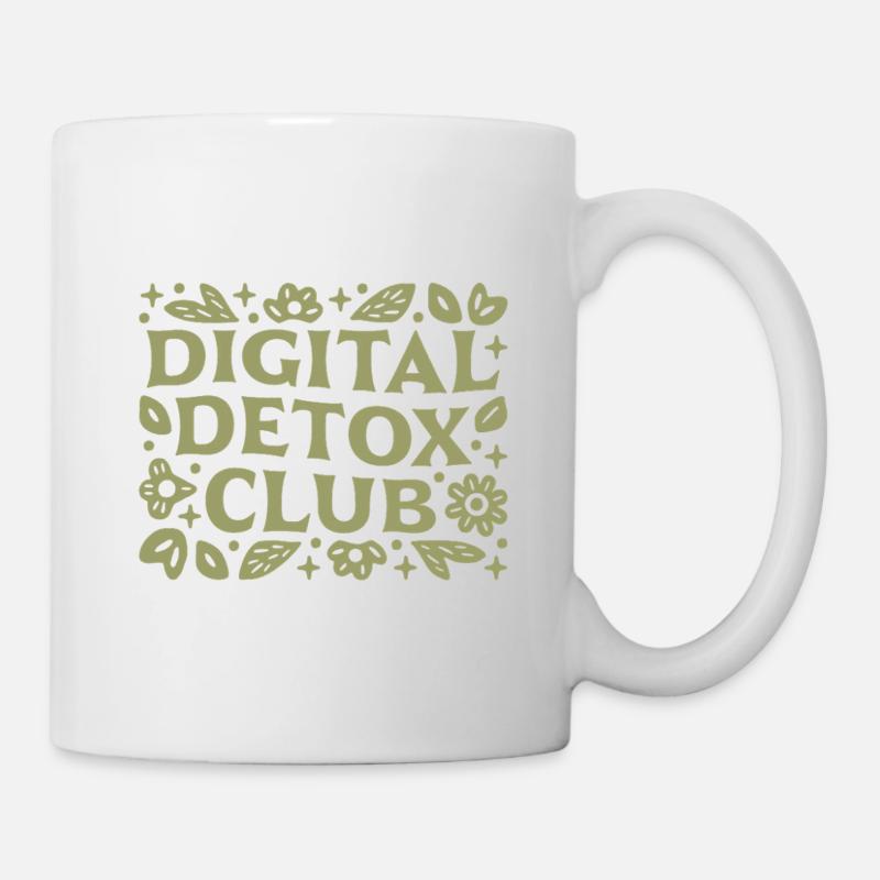 Digital Detox Club Wellness Achtsamkeit Ästhetik - Tasse - Weiß