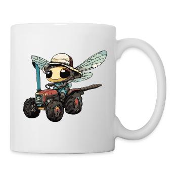 Dragonfly Tractor Farmer - Mug - white - Right