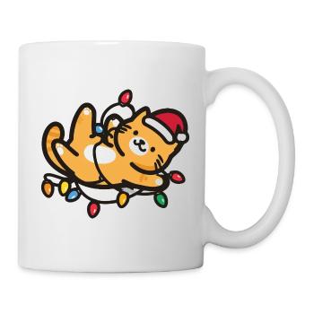 Kawaii Cat Fairy Lights Christmas - Mug - white - Right