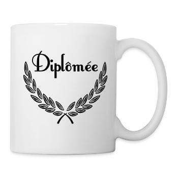 Diplômée – Couronne de Laurier - Mug - white - Right