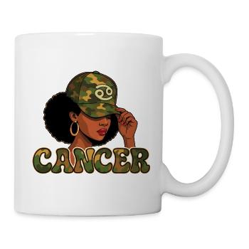 Krebskönigin – Tarn-Afro-Mädchen-Intuitive Kraft - Tasse - Weiß - Rechts