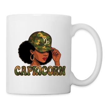 Capricorn Queen – Camo Afro Girl Vibes - Mug - white - Right