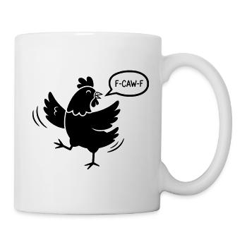 F-CAW-F Silhouette Huhn Illustration - Tasse - Weiß - Rechts