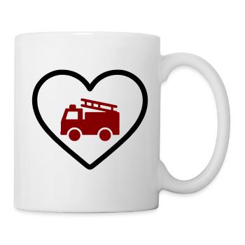 Heart Firefighter Truck - Mug - white - Right