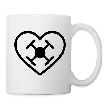 Herzdrohnen-Quadkopter - Tasse - Weiß - Rechts