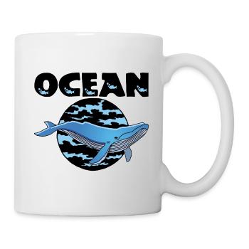 Wal und Ozean - Tasse - Weiß - Rechts