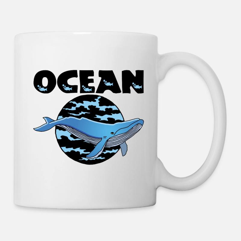 Wal und Ozean - Tasse - Weiß