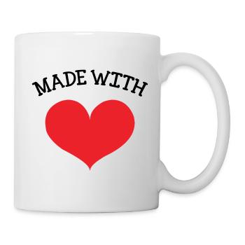 Made with Love – Baby – Babyparty-Geschenk - Tasse - Weiß - Rechts
